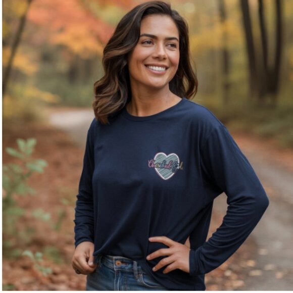 Kerusso Cherished Girl Women's Long Sleeve T-Shirt - "Happy Is She" - NEW - Picture 5 of 5